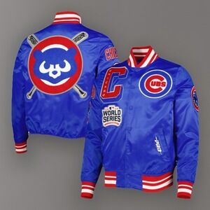 Pro Standard MLB Chicago Cubs WORLD SERIES Royal Mashup Satin Jacket Size 2XL